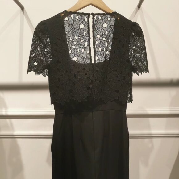 Lace Layered Jumpsuit - Black - Picture 5 of 6